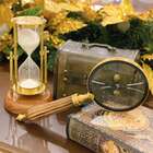 Lupa Decorativa Metal Madeira Dourada 26x10x2cm Rojemac