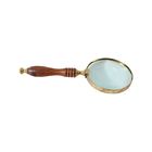 Lupa Dourada Com Cabo Em Madeira