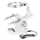 Lupa Solda Suporte Garra Lente Led Aumenta A Visao Placa Repa