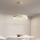 Lustre 1 Anel 50cm Cristal Pendente Moderno Branco
