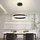 Lustre 1 Anel 50cm Cristal Pendente Moderno Preto