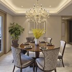 Lustre 21 Lâmpadas E14 Transparente Dourado Maria Thereza Hevvy