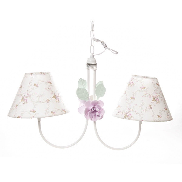 Lustre 2l Simples 2 Flores G Rosa Quarto Bebê Infantil