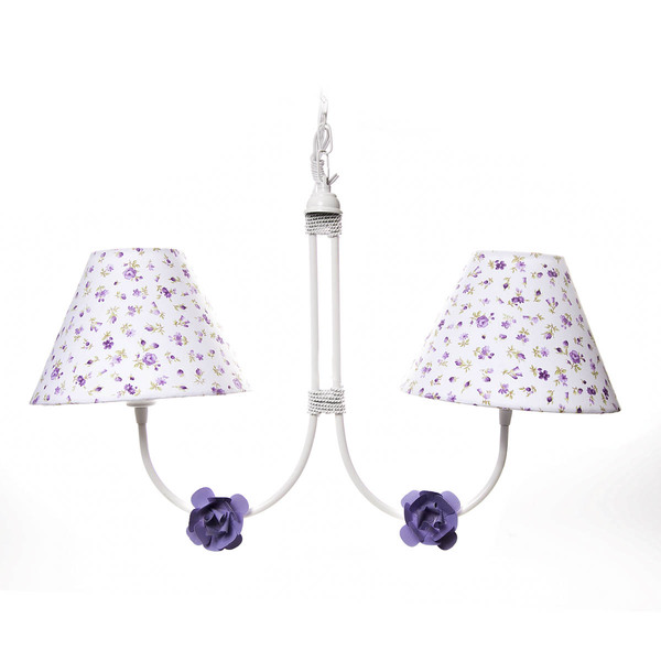 Lustre 2l Simples 2 Flores P Lilás Quarto Bebê Infantil