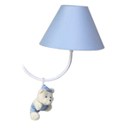 Lustre 2l Simples Com 2 Ursinhos De Boné Azul Quarto Bebê Inf
