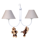 Lustre 2l Simples Floresta Com 2 Macacos Quarto Bebê Infantil