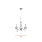 Lustre 3 Lâmpadas Acrílico Incolor Treviso LLUM Bronzearte