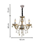 Lustre 3 Lâmpadas E14 Champanhe Valentina Hevvy
