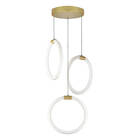 Lustre 3 Pendente Circular Aura 25cm - Ouro - Led 45w 6000k