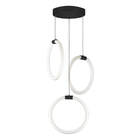 Lustre 3 Pendente Circular Aura 25cm - Preto - Led 45w 3000k