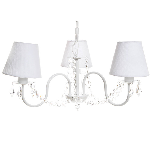 Lustre 3l Corrente Cristais Quarto Bebê Infantil