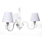 Lustre 3l Cristais 3 Flores P Branco Quarto Bebê Infantil