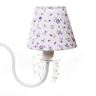 Lustre 3l Cristais 3 Flores P Lilás Quarto Bebê Infantil