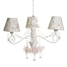 Lustre 3l Haste Madeira E Bailarinas Rosa Quarto Bebê Infantil