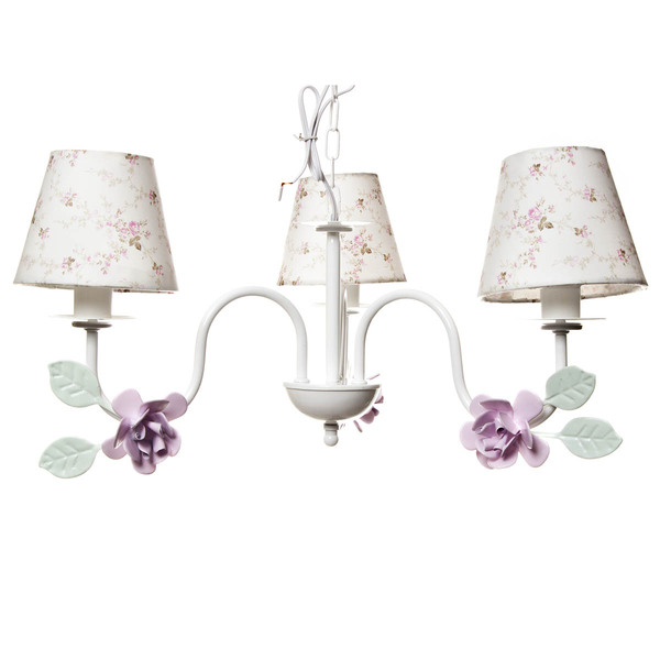 Lustre 3l Simples 3 Flores G Rosa Quarto Bebê Infantil