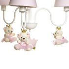 Lustre 3l Simples Com 3 Ursinhas Princesas Quarto Bebê Infant