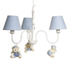 Lustre 3l Simples Com 3 Ursinhos De Boné Quarto Bebê Infantil