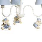 Lustre 3l Simples Com 3 Ursinhos De Boné Quarto Bebê Infantil