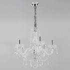 Lustre Candelabro 5 Lâmpadas Cristal Cinza Clássico LLUM Bronzearte