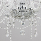 Lustre Candelabro 8 Lâmpadas Cristal Cinza Clássico LLUM Bronzearte