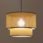 Lustre / Pendente Rústico Itacaré - Rattan Palha E Preto