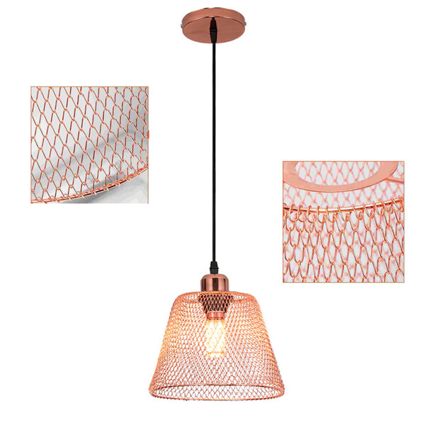 Lustre Abajur Cupula Pendente Metal Aramado Ambiente Casa Dec