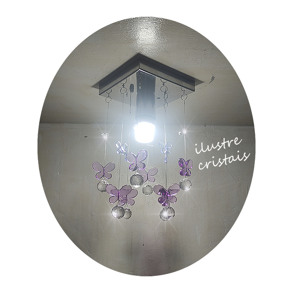 Lustre Acrílico Cristal Para Quarto De Criança Bebe 25 Cm De