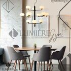 Lustre Alba 12 Braços Cobre/preto E Vidro- Hevvy Sl-5934h12