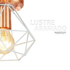 Lustre Aramado Diamante Majestoso Redondo Branco/cobre