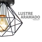 Lustre Aramado Diamante Majestoso Redondo Preto