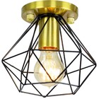 Lustre Aramado Diamante Majestoso Redondo Preto/dourado