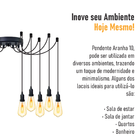 Lustre Aranha Com 10 Pendentes