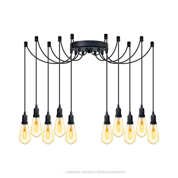 Lustre Aranha Com 10 Pendentes