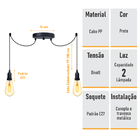 Lustre Aranha Com 2 Pendentes