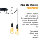 Lustre Aranha Com 4 Pendentes