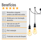 Lustre Aranha Com 4 Pendentes