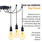 Lustre Aranha Com 5 Pendentes