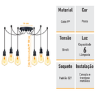 Lustre Aranha Com 6 Pendentes