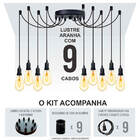Lustre Aranha Com 9 Pendentes