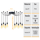 Lustre Aranha Com 9 Pendentes