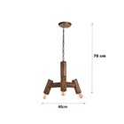 Lustre Aranha Em Madeira Rústica