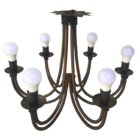 Lustre Artesanal Cor Ouro Envelhecido Para Teto Iluminação Re