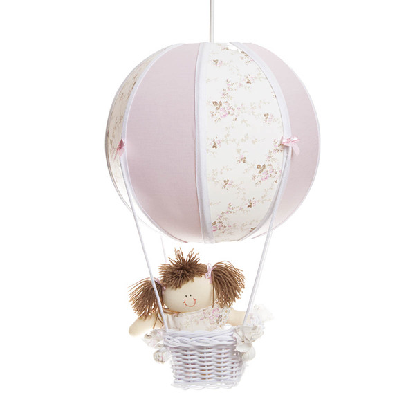 Lustre Balão Bolinha Rosa Quarto Bebê Infantil