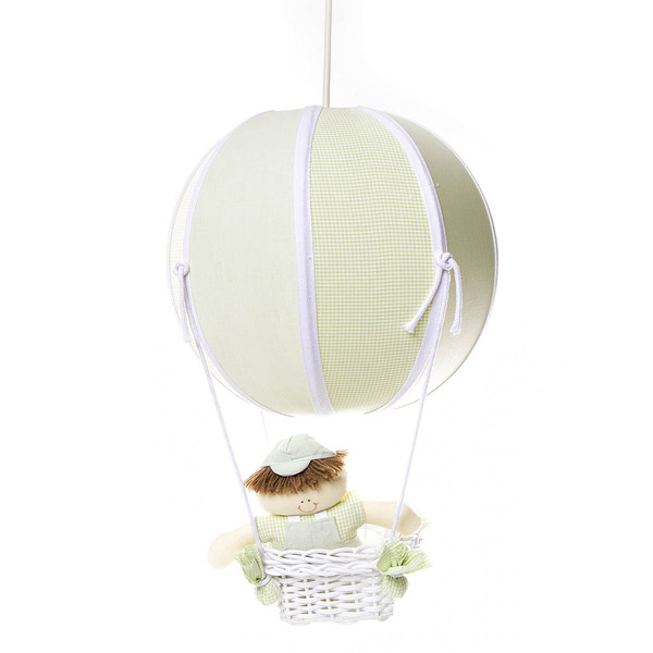 Lustre Balão Bolinha Verde Quarto Bebê Infantil