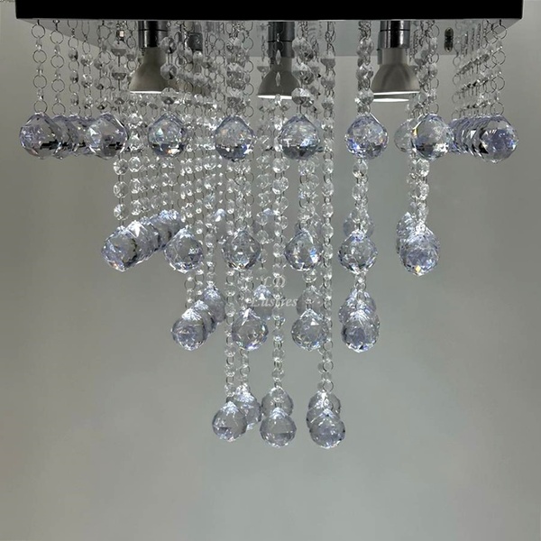 Lustre Belissímo Cristal Acrílico Para Quarto Base 42x42cm