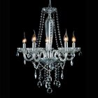 Lustre Bella Anjou em Cristal e Metal 5 Lâmpadas JF015C