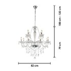 Lustre Bella Anjou Ø82x79cm E14 Cromado Jf112c