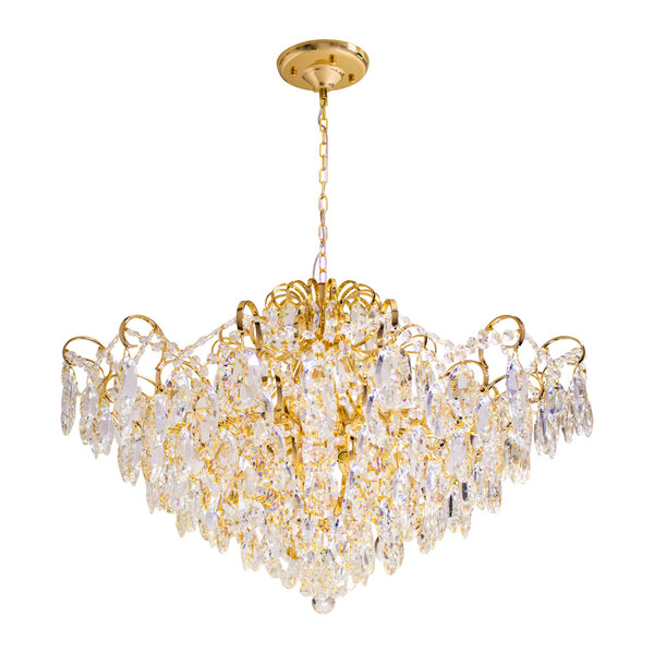 Lustre Bemmel Maria Tereza Dourado P/ 12 Lampadas Cristais K9