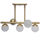 Lustre Bola Com 5 Globos Champagne Fosco