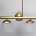 Lustre Bola Com 5 Globos Champagne Fosco